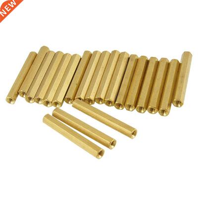 20 Pcs M3X35mm Hex Head Brass Female Thread PCB Standoff Spa