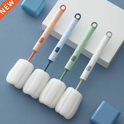 Soft Sponge Cup Brush, Long Handle Sponge Bottle Brush Drink