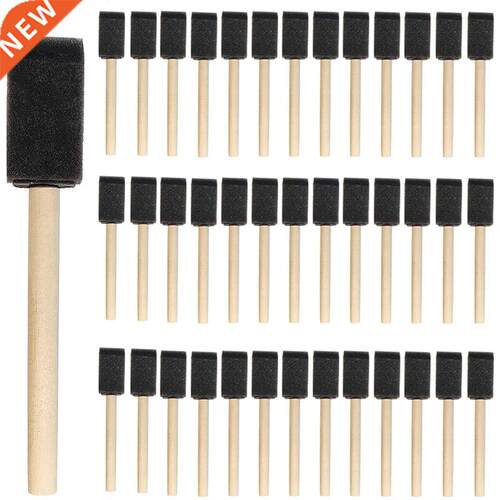 75Pcs Foam Paint Brush,1 Inch Paint Sponge Brush, Wood Handl