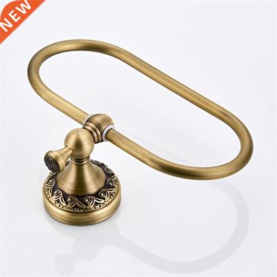 Retro Copper Towel Ring Oval Towel Hanging Rack Hook Modern
