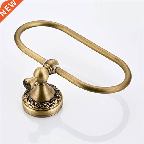 Retro Copper Towel Ring Oval Towel Hanging Rack Hook Modern