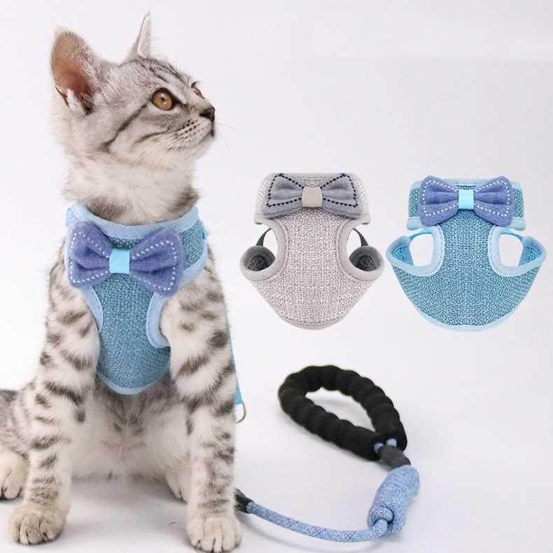 Cat Harness and Leash Lead Rope Adjustable Breathable Mesh
