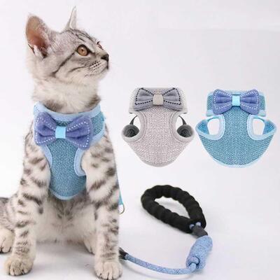 Cat Harness and Leash Lead Rope Adjustable Breathable Mesh