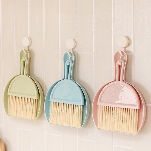 Small Cleaning Brush Broom Dustpans Set Desktop Sweeper Garb