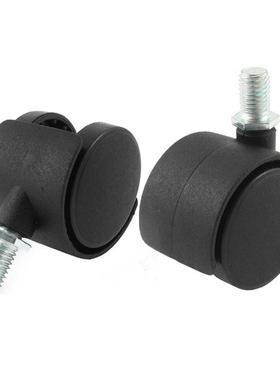 8mm Threaded Stem 2 Inch Dia Wheel Chair Swivel Caster 5 Pcs