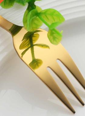 9 Colors Cake Fork Stainless Steel Gold Forks For Fruit Sala