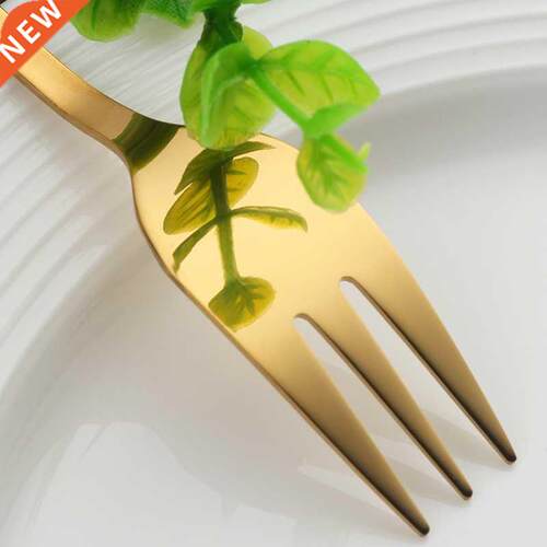 9 Colors Cake Fork Stainless Steel Gold Forks For Fruit Sala