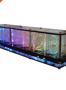 Imitate Full Color RGB Glow Tube Clock LED Music Spectrum DI