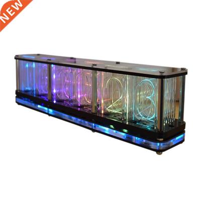 Imitate Full Color RGB Glow Tube Clock LED Music Spectrum DI