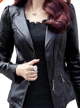 Fashion New Women's Leather Jacket Bright Colors Bla