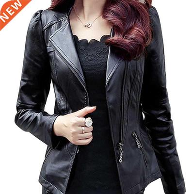 Fashion New Women's Leather Jacket Bright Colors Bla