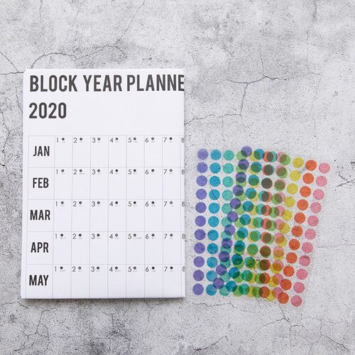 2020 Block Year Planner Daily Plan Paper Wall Calendar with