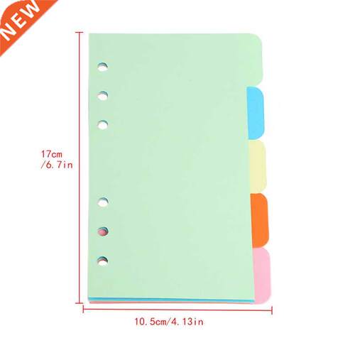 5Pcs Refills 6 Hole Blank Colorful Paper for A5 A6 Loose Lea