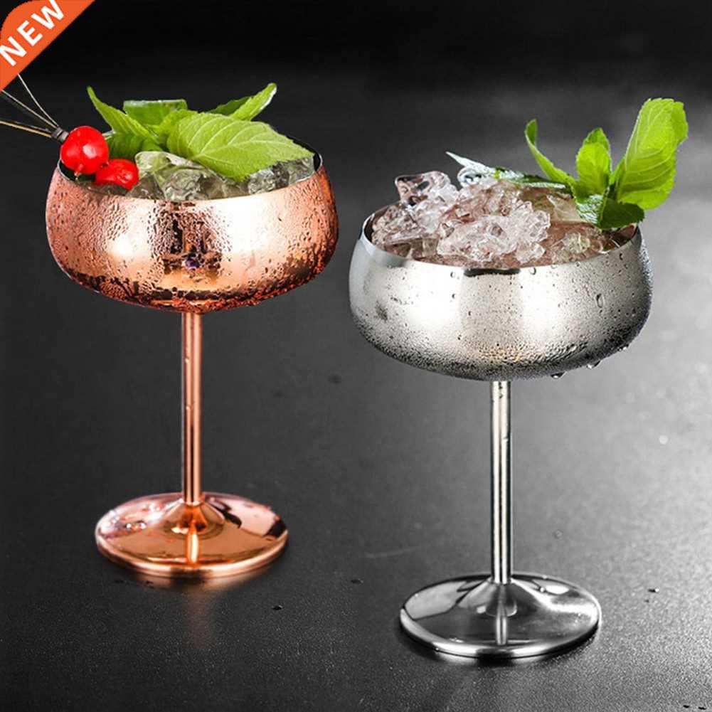 Goblet Wine Stainless Steel 450ml Wide Dish Cocktail Glass B