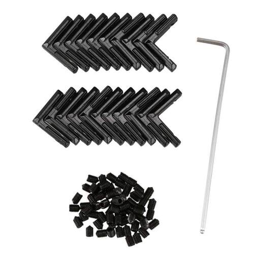 20Pcs Black T Slot L-Shaped Angle Slot Connector Joint Brack