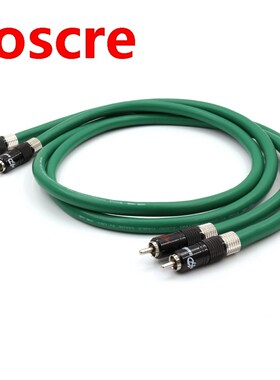 Pair 2328Green Hifi Silver-Plate Cable High Quality 6N OFC H