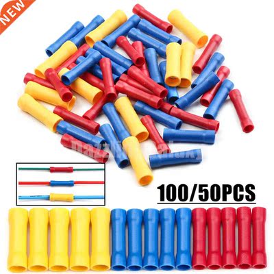 100/50PCS Insulated Crimp Terminals Electrical Wire Cable Bu