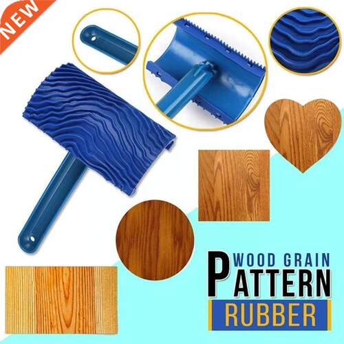Blue Rubber Wood Grain Paint Roller DIY Graining Painting To