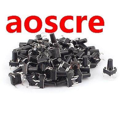 50Pcs PCB Through Hole 4Pin Momentary Push Button Tactile Ta