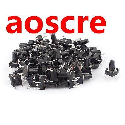 50Pcs PCB Through Hole 4Pin Momentary Push Button Tactile Ta