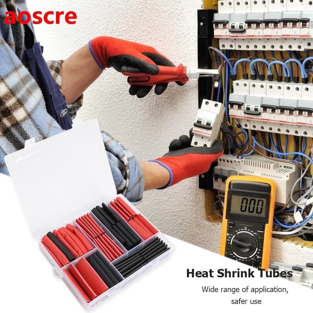 74Pcs Practical Heat Shrink Tube Polyolefin Insulated Shrink