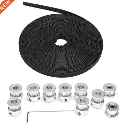 8 PCS GT2 16T Bore 5mm Timing Pulley+ 5m Belt + Tensioner Fo