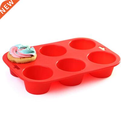 6 Holes Silicone Cake Mold Round Shaped Muffin Cupcake Bakin