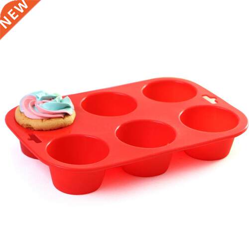 6 Holes Silicone Cake Mold Round Shaped Muffin Cupcake Bakin