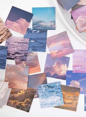 46 Pcs INS Scenery Sticker Clouds Oceans Photo Sticker DIY J