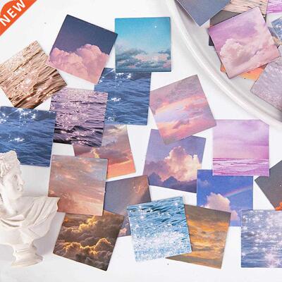 46 Pcs INS Scenery Sticker Clouds Oceans Photo Sticker DIY J