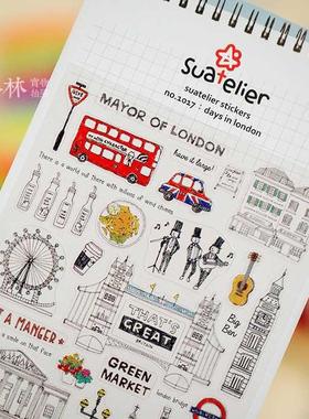 Creatve London Vacaton Stckers Dary Stcker Scrapbook D
