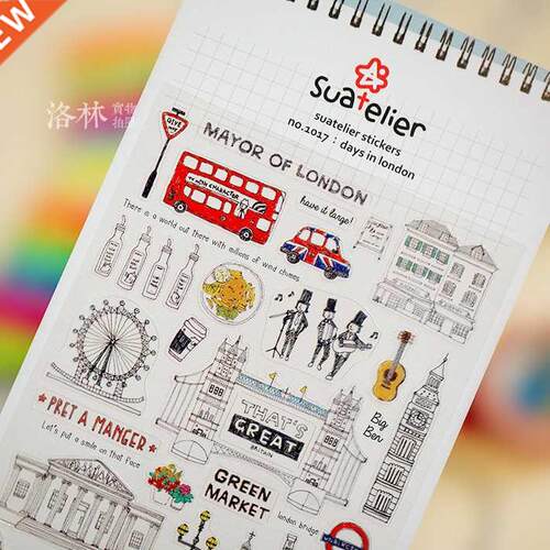 Creatve London Vacaton Stckers Dary Stcker Scrapbook D