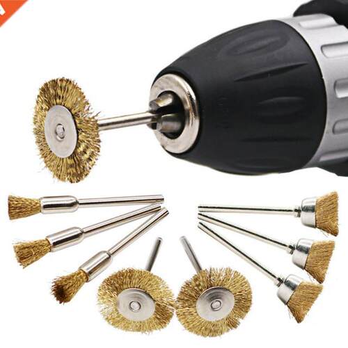 9pcs/lot Brass Brush Wire Wheel Brushes Die Grinder Rotary E