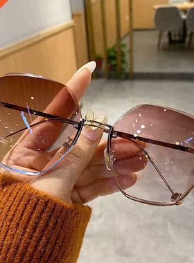 Fashion Rimless Sunglasses Women Vintage Classic Designer Su