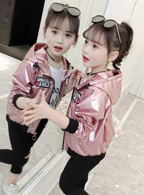 Fashion Shiny Baby Girl	s Bomber Jacket New Spring Fall B