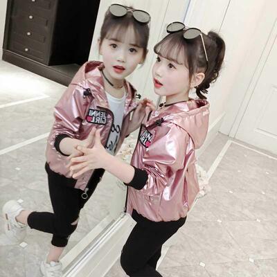 Fashion Shiny Baby Girl	s Bomber Jacket New Spring Fall B