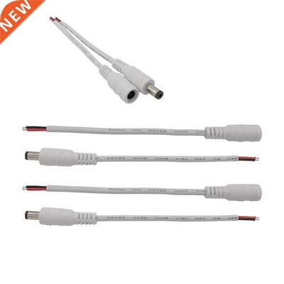 White 5.5 x 2.1mm DC Male Female Power Cable Plug Jack Conne