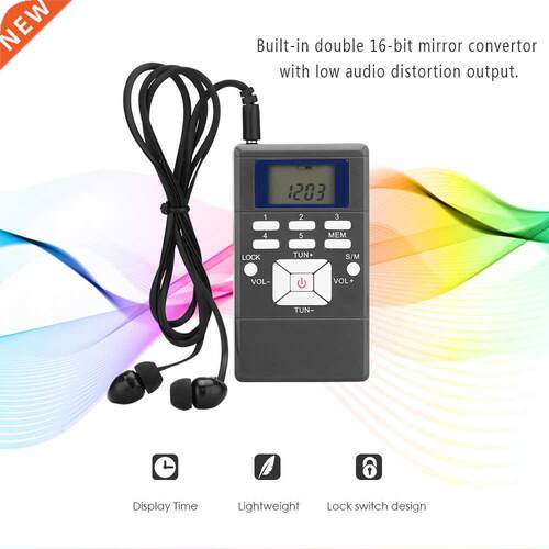 Portable Pocket Radio With Headset LCD Screen And Headset Bl