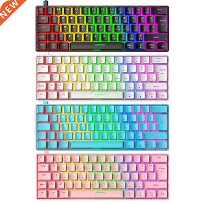 T60 Mechanical Gaming Keyboard RGB Backlit Blue Switch 62 Ke