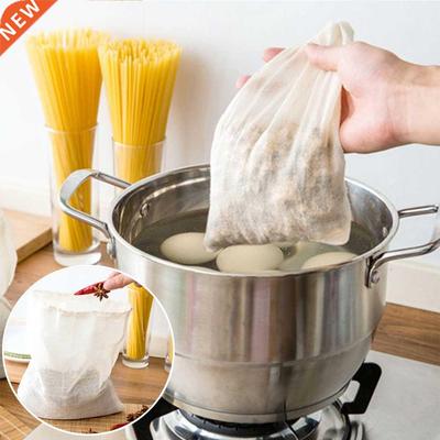 Cotton Cloth Bag Reusable Locking Spice Strainer Mesh Filter