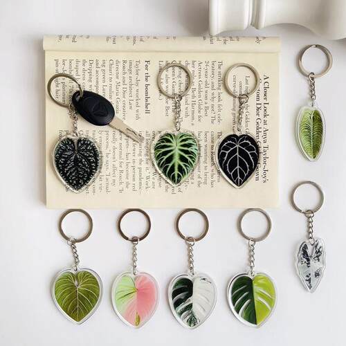 New Fashion Imitation Leaf Keychain Keyring Female Child Dou