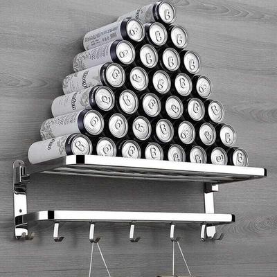 Folding Movable Bath Towel Shelf Stainless Steel Polished Ba