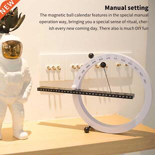 Creative Magnetic Ball Wall Clock Perpetual Wall Calendar No