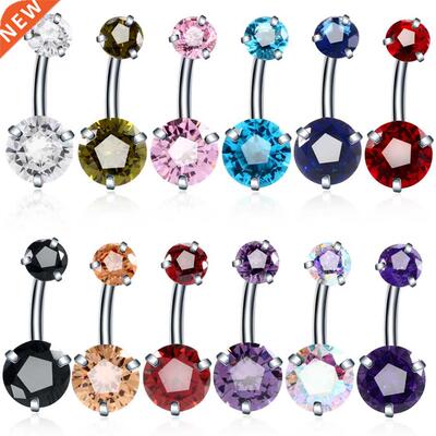 1PC Steel Crystal Zrcon Body Jewelry Belly Button Rngs Pe