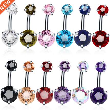 1PC Steel Crystal Zrcon Body Jewelry Belly Button Rngs Pe