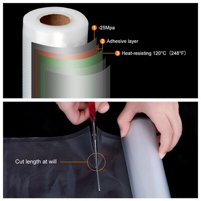 Home Food Vacuum Sealer Rolls Food Saver Bags 2 Rolls 12 15
