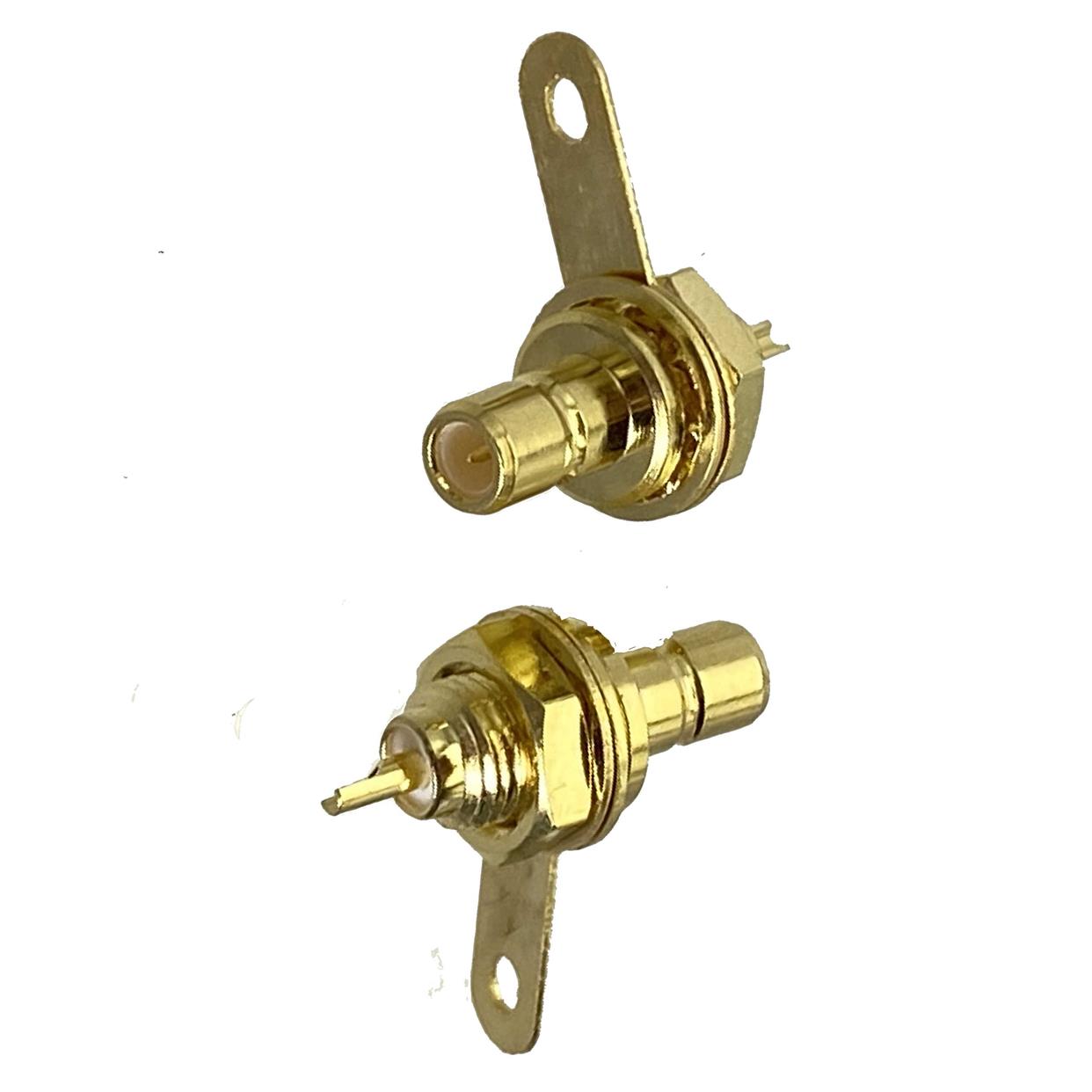 1pcs Connector SMB Male Plug Bulkhead Nut Solder Panel Mount