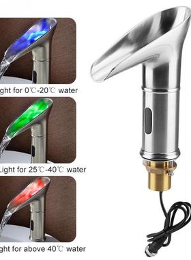 Bathroom Sink Tap Faucet LED Automatic Faucet Sensor Touchle