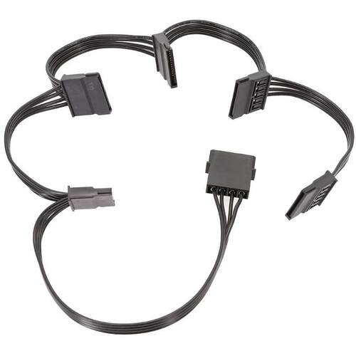 AXYB 4Pin IDE To 5 SATA Power Adapter Converter Cable 1 to