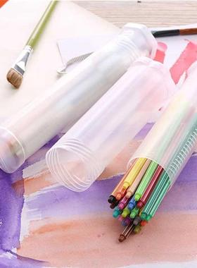 Adjustable Slm Transparent Cylnder Pencl Case Plastc Por